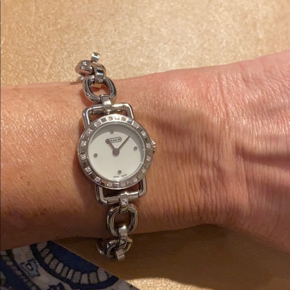 Coach Stainless Steel Link Watch with Crystals - Picture 4 of 6